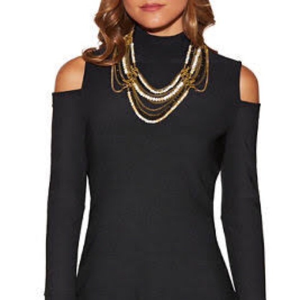 Ruff Hewn - Black Cold Shoulder Sweater Size XL